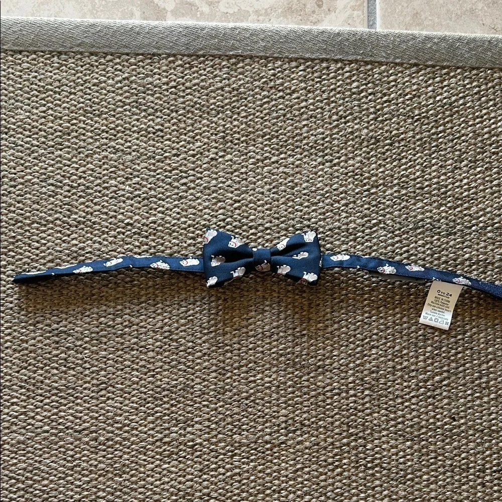 Janie and Jack Navy Bow Tie with White Design.